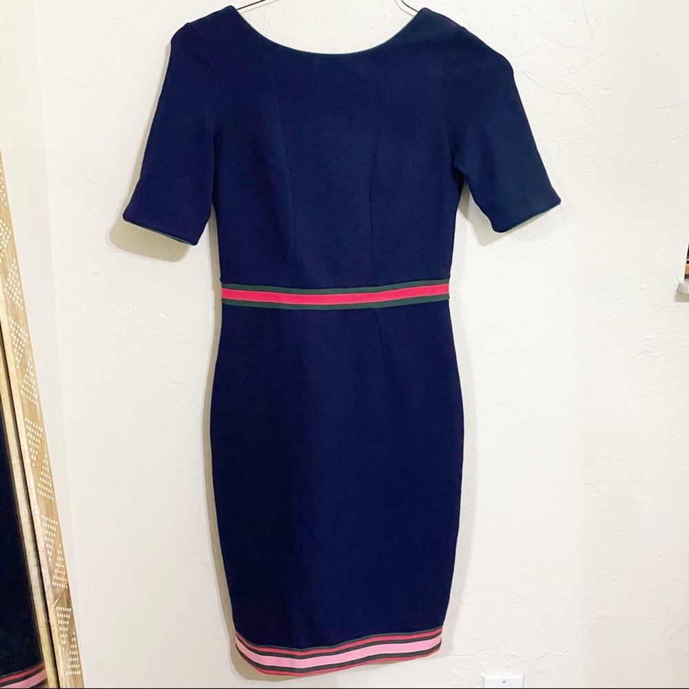 Boden Women's Short Sleeve Kaia Ottoman Sheath Dress Navy Blue Size 6